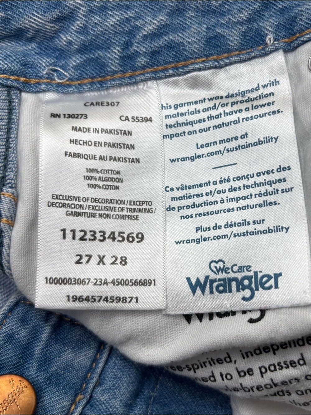 Wrangler Wild West High Rise Straight Jeans 603 Light Wash 27x28 - Picture 11 of 15